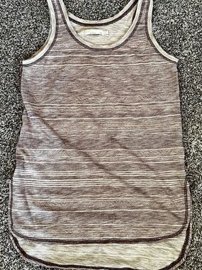 Prana Brown and Cream Striped Tank